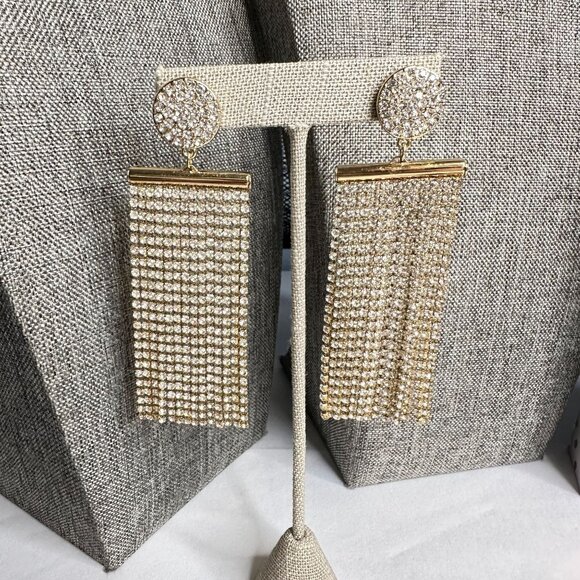 Park Lane Retired "Elegance" Crystal Fringe Shoulder Duster Drop Earrings - Picture 4 of 5
